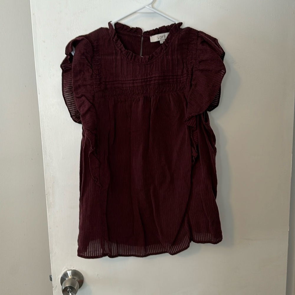 LOFT ruffle sleeve tank top size XL - Picture 1 of 5